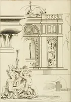 An illustration from Livre de fragments d'architectures, recüeilis et dessinés à Rome d'après les plus beaux monuments (1720)