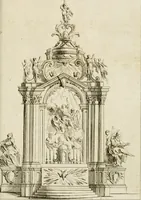 An illustration from Livre de fragments d'architectures, recüeilis et dessinés à Rome d'après les plus beaux monuments (1720)