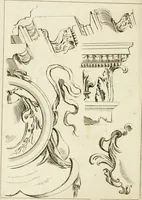An illustration from Livre de fragments d'architectures, recüeilis et dessinés à Rome d'après les plus beaux monuments (1720)