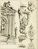 An illustration from Livre de fragments d'architectures, recüeilis et dessinés à Rome d'après les plus beaux monuments (1720)