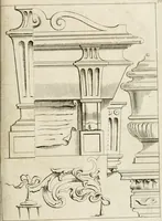 An illustration from Livre de fragments d'architectures, recüeilis et dessinés à Rome d'après les plus beaux monuments (1720)