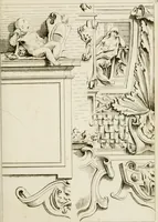 An illustration from Livre de fragments d'architectures, recüeilis et dessinés à Rome d'après les plus beaux monuments (1720)