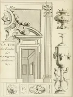 An illustration from Livre de fragments d'architectures, recüeilis et dessinés à Rome d'après les plus beaux monuments (1720)