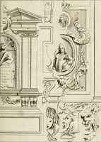 An illustration from Livre de fragments d'architectures, recüeilis et dessinés à Rome d'après les plus beaux monuments (1720)