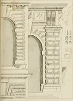 An illustration from Livre de fragments d'architectures, recüeilis et dessinés à Rome d'après les plus beaux monuments (1720)