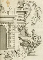 An illustration from Livre de fragments d'architectures, recüeilis et dessinés à Rome d'après les plus beaux monuments (1720)