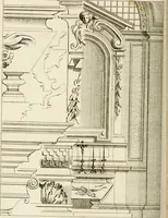 An illustration from Livre de fragments d'architectures, recüeilis et dessinés à Rome d'après les plus beaux monuments (1720)