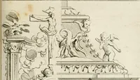 An illustration from Livre de fragments d'architectures, recüeilis et dessinés à Rome d'après les plus beaux monuments (1720)
