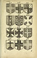 An illustration from Livre du blazon : contenant vne emple explication des metaux et couleurs avec leurs significations, les huict points de l'ecu des differantes couronnes et tenants &c : pour l'vsage des armoiries
