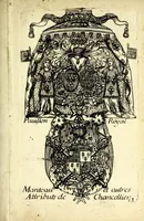 An illustration from Livre du blazon : contenant vne emple explication des metaux et couleurs avec leurs significations, les huict points de l'ecu des differantes couronnes et tenants &c : pour l'vsage des armoiries