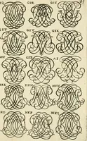 Picture 66 of 150 from Livre nouveau et utile pour toutes sortes d'artistes, et particulierement pour les orfevres, les orlogeurs, les peintres, les graveurs, les brodeurs, &c. : contenant quatre alphabets de chiffres fleuronnez au premier trait avec quantite de devises, d'emblemes et de noeuds d'amour : avec une table exacte pour trouver en général tous les noms et surnoms entrelassez (1690), leaf 118