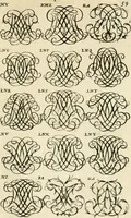 Picture 69 of 150 from Livre nouveau et utile pour toutes sortes d'artistes, et particulierement pour les orfevres, les orlogeurs, les peintres, les graveurs, les brodeurs, &c. : contenant quatre alphabets de chiffres fleuronnez au premier trait avec quantite de devises, d'emblemes et de noeuds d'amour : avec une table exacte pour trouver en général tous les noms et surnoms entrelassez (1690), leaf 124
