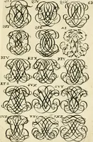 Picture 72 of 150 from Livre nouveau et utile pour toutes sortes d'artistes, et particulierement pour les orfevres, les orlogeurs, les peintres, les graveurs, les brodeurs, &c. : contenant quatre alphabets de chiffres fleuronnez au premier trait avec quantite de devises, d'emblemes et de noeuds d'amour : avec une table exacte pour trouver en général tous les noms et surnoms entrelassez (1690), leaf 130