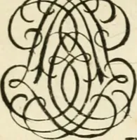 An illustration from Livre nouveau et utile pour toutes sortes d'artistes, et particulierement pour les orfevres, les orlogeurs, les peintres, les graveurs, les brodeurs, &c. : contenant quatre alphabets de chiffres fleuronnez au premier trait avec quantite de devises, d'emblemes et de noeuds d'amour : avec une table exacte pour trouver en général tous les noms et surnoms entrelassez (1690)