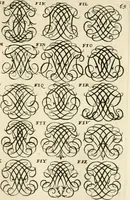 Picture 93 of 150 from Livre nouveau et utile pour toutes sortes d'artistes, et particulierement pour les orfevres, les orlogeurs, les peintres, les graveurs, les brodeurs, &c. : contenant quatre alphabets de chiffres fleuronnez au premier trait avec quantite de devises, d'emblemes et de noeuds d'amour : avec une table exacte pour trouver en général tous les noms et surnoms entrelassez (1690), leaf 144