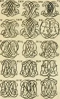 An illustration from Livre nouveau et utile pour toutes sortes d'artistes, et particulierement pour les orfevres, les orlogeurs, les peintres, les graveurs, les brodeurs, &c. : contenant quatre alphabets de chiffres fleuronnez au premier trait avec quantite de devises, d'emblemes et de noeuds d'amour : avec une table exacte pour trouver en général tous les noms et surnoms entrelassez (1690)