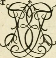 Picture 105 of 150 from Livre nouveau et utile pour toutes sortes d'artistes, et particulierement pour les orfevres, les orlogeurs, les peintres, les graveurs, les brodeurs, &c. : contenant quatre alphabets de chiffres fleuronnez au premier trait avec quantite de devises, d'emblemes et de noeuds d'amour : avec une table exacte pour trouver en général tous les noms et surnoms entrelassez (1690), leaf 158