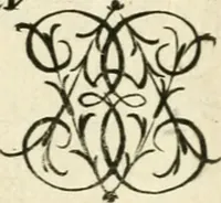 Picture 106 of 150 from Livre nouveau et utile pour toutes sortes d'artistes, et particulierement pour les orfevres, les orlogeurs, les peintres, les graveurs, les brodeurs, &c. : contenant quatre alphabets de chiffres fleuronnez au premier trait avec quantite de devises, d'emblemes et de noeuds d'amour : avec une table exacte pour trouver en général tous les noms et surnoms entrelassez (1690), leaf 158