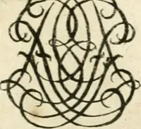 Picture 110 of 150 from Livre nouveau et utile pour toutes sortes d'artistes, et particulierement pour les orfevres, les orlogeurs, les peintres, les graveurs, les brodeurs, &c. : contenant quatre alphabets de chiffres fleuronnez au premier trait avec quantite de devises, d'emblemes et de noeuds d'amour : avec une table exacte pour trouver en général tous les noms et surnoms entrelassez (1690), leaf 158