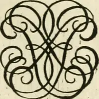 An illustration from Livre nouveau et utile pour toutes sortes d'artistes, et particulierement pour les orfevres, les orlogeurs, les peintres, les graveurs, les brodeurs, &c. : contenant quatre alphabets de chiffres fleuronnez au premier trait avec quantite de devises, d'emblemes et de noeuds d'amour : avec une table exacte pour trouver en général tous les noms et surnoms entrelassez (1690)