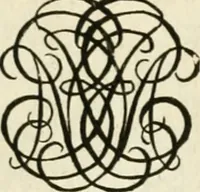 An illustration from Livre nouveau et utile pour toutes sortes d'artistes, et particulierement pour les orfevres, les orlogeurs, les peintres, les graveurs, les brodeurs, &c. : contenant quatre alphabets de chiffres fleuronnez au premier trait avec quantite de devises, d'emblemes et de noeuds d'amour : avec une table exacte pour trouver en général tous les noms et surnoms entrelassez (1690)