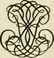 An illustration from Livre nouveau et utile pour toutes sortes d'artistes, et particulierement pour les orfevres, les orlogeurs, les peintres, les graveurs, les brodeurs, &c. : contenant quatre alphabets de chiffres fleuronnez au premier trait avec quantite de devises, d'emblemes et de noeuds d'amour : avec une table exacte pour trouver en général tous les noms et surnoms entrelassez (1690)