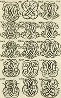 An illustration from Livre nouveau et utile pour toutes sortes d'artistes, et particulierement pour les orfevres, les orlogeurs, les peintres, les graveurs, les brodeurs, &c. : contenant quatre alphabets de chiffres fleuronnez au premier trait avec quantite de devises, d'emblemes et de noeuds d'amour : avec une table exacte pour trouver en général tous les noms et surnoms entrelassez (1690)