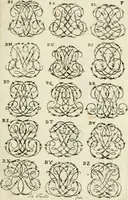 An illustration from Livre nouveau et utile pour toutes sortes d'artistes, et particulierement pour les orfevres, les orlogeurs, les peintres, les graveurs, les brodeurs, &c. : contenant quatre alphabets de chiffres fleuronnez au premier trait avec quantite de devises, d'emblemes et de noeuds d'amour : avec une table exacte pour trouver en général tous les noms et surnoms entrelassez (1690)
