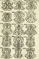 An illustration from Livre nouveau et utile pour toutes sortes d'artistes, et particulierement pour les orfevres, les orlogeurs, les peintres, les graveurs, les brodeurs, &c. : contenant quatre alphabets de chiffres fleuronnez au premier trait avec quantite de devises, d'emblemes et de noeuds d'amour : avec une table exacte pour trouver en général tous les noms et surnoms entrelassez (1690)