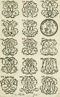 Picture 14 of 150 from Livre nouveau et utile pour toutes sortes d'artistes, et particulierement pour les orfevres, les orlogeurs, les peintres, les graveurs, les brodeurs, &c. : contenant quatre alphabets de chiffres fleuronnez au premier trait avec quantite de devises, d'emblemes et de noeuds d'amour : avec une table exacte pour trouver en général tous les noms et surnoms entrelassez (1690), leaf 22