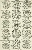 Picture 15 of 150 from Livre nouveau et utile pour toutes sortes d'artistes, et particulierement pour les orfevres, les orlogeurs, les peintres, les graveurs, les brodeurs, &c. : contenant quatre alphabets de chiffres fleuronnez au premier trait avec quantite de devises, d'emblemes et de noeuds d'amour : avec une table exacte pour trouver en général tous les noms et surnoms entrelassez (1690), leaf 24