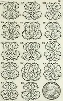 Picture 16 of 150 from Livre nouveau et utile pour toutes sortes d'artistes, et particulierement pour les orfevres, les orlogeurs, les peintres, les graveurs, les brodeurs, &c. : contenant quatre alphabets de chiffres fleuronnez au premier trait avec quantite de devises, d'emblemes et de noeuds d'amour : avec une table exacte pour trouver en général tous les noms et surnoms entrelassez (1690), leaf 26