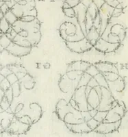 An illustration from Livre nouveau et utile pour toutes sortes d'artistes, et particulierement pour les orfevres, les orlogeurs, les peintres, les graveurs, les brodeurs, &c. : contenant quatre alphabets de chiffres fleuronnez au premier trait avec quantite de devises, d'emblemes et de noeuds d'amour : avec une table exacte pour trouver en général tous les noms et surnoms entrelassez (1690)