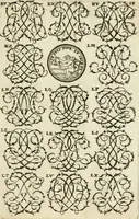 Picture 26 of 150 from Livre nouveau et utile pour toutes sortes d'artistes, et particulierement pour les orfevres, les orlogeurs, les peintres, les graveurs, les brodeurs, &c. : contenant quatre alphabets de chiffres fleuronnez au premier trait avec quantite de devises, d'emblemes et de noeuds d'amour : avec une table exacte pour trouver en général tous les noms et surnoms entrelassez (1690), leaf 38
