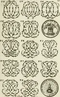 Picture 29 of 150 from Livre nouveau et utile pour toutes sortes d'artistes, et particulierement pour les orfevres, les orlogeurs, les peintres, les graveurs, les brodeurs, &c. : contenant quatre alphabets de chiffres fleuronnez au premier trait avec quantite de devises, d'emblemes et de noeuds d'amour : avec une table exacte pour trouver en général tous les noms et surnoms entrelassez (1690), leaf 44