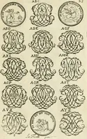 Picture 35 of 150 from Livre nouveau et utile pour toutes sortes d'artistes, et particulierement pour les orfevres, les orlogeurs, les peintres, les graveurs, les brodeurs, &c. : contenant quatre alphabets de chiffres fleuronnez au premier trait avec quantite de devises, d'emblemes et de noeuds d'amour : avec une table exacte pour trouver en général tous les noms et surnoms entrelassez (1690), leaf 52