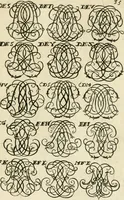 Picture 45 of 150 from Livre nouveau et utile pour toutes sortes d'artistes, et particulierement pour les orfevres, les orlogeurs, les peintres, les graveurs, les brodeurs, &c. : contenant quatre alphabets de chiffres fleuronnez au premier trait avec quantite de devises, d'emblemes et de noeuds d'amour : avec une table exacte pour trouver en général tous les noms et surnoms entrelassez (1690), leaf 76