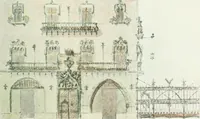 An illustration from L'oeuvre de Puig Cadafalch, architecte, 1896-1904 : architecture, décoration, mobilier, serrurerie, carrelages, &c, & (1904)