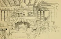 An illustration from Log cabins and cottages; how to build and furnish them (1908)