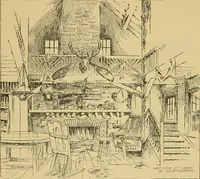 An illustration from Log cabins and cottages; how to build and furnish them (1908)
