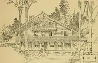 An illustration from Log cabins and cottages; how to build and furnish them (1908)