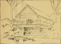 An illustration from Log cabins and cottages; how to build and furnish them (1908)