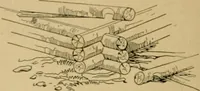 An illustration from Log cabins and cottages; how to build and furnish them (1908)