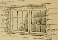 An illustration from Log cabins and cottages; how to build and furnish them (1908)