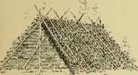 An illustration from Log cabins and cottages; how to build and furnish them (1908)