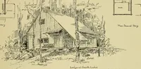 An illustration from Log cabins and cottages; how to build and furnish them (1908)
