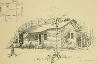 An illustration from Log cabins and cottages; how to build and furnish them (1908)