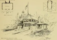 An illustration from Log cabins and cottages; how to build and furnish them (1908)