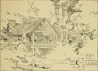 An illustration from Log cabins and cottages; how to build and furnish them (1908)