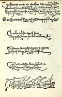 An illustration from Lo presente libro insegna la vera arte delo excelle[n]te scriuere de diuerse varie sorti de litere : lequali se fano p[e]r geometrica ragione & con la presente opera ognuno le potra imparare impochi giorni p[er] lo amaistramento, ragione, & essempli, come qui seguente vederai (1539)